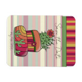 Kaktus-Hochzeitstorte "Save the Date" Magnet (Horizontal)