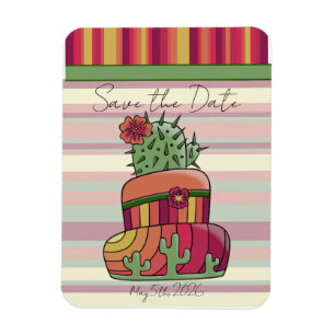 Kaktus-Hochzeitstorte "Save the Date" Magnet