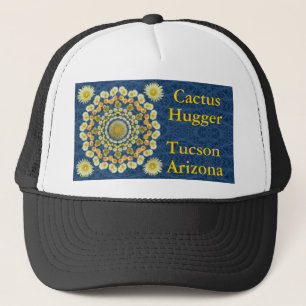 Kaktus Hugger Hut mit Fass-Kaktus-Mandala 1 Truckerkappe