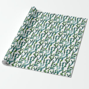 Kaktus-Hype: Trend tropischer Wasserfarben Geschenkpapier