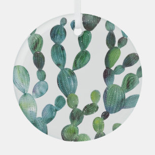 Kaktus-Hype: Trend tropischer Wasserfarben Ornament Aus Glas