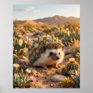 Kaktus Igel Wüstenblüte Poster