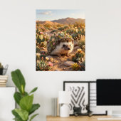 Kaktus Igel Wüstenblüte Poster (Heimbüro)
