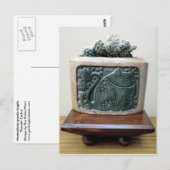 Kaktus im Miezekatze-Behälter durch saftige Postkarte (Vorne/Hinten)