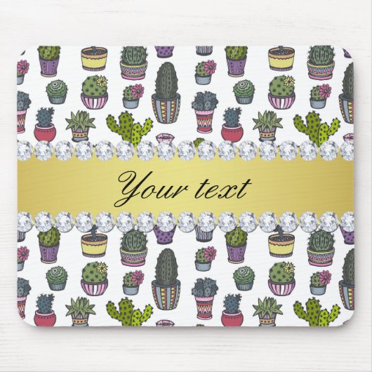 Kaktus-Imitat-GoldBling Diamanten Mousepad (Vorne)