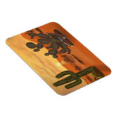 Kaktus in der Wüste, warme Herbstfarben. Magnet (Rechte Seite)