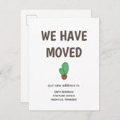 Kaktus in einem Pot, den wir bewegt haben Ankündigungspostkarte (Vorne/Hinten)