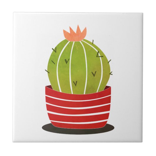 Kaktus in einem Pot-Minimal-Kunstposter Fliese (Vorderseite)