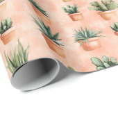 Kaktus in Terra Cotta Geschenkpapier (Rolleneckpunkt)