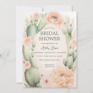 Kaktus-Junggesellinnenabschied, Boho-Blumen Einladung