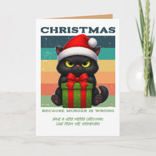 Kaktus Kakao Lustige Katze Retro Weihnachtsfoto Feiertagskarte