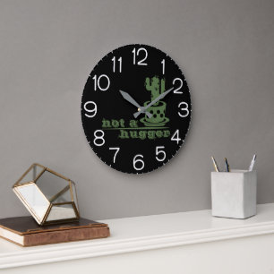 Kaktus Kein Umarmer-Kaktus lustiger Spruch Große Wanduhr
