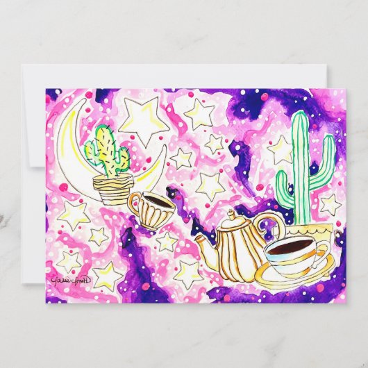 Kaktus Kunst Einladung (Vorderseite)