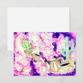Kaktus Kunst RSVP Karte (Vorne/Hinten)