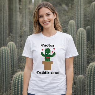 Kaktus Kuschelclub Süßer Cartoon-Kaktus mit Herzen T-Shirt