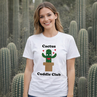 Kaktus Kuschelclub Süßer Cartoon-Kaktus mit Herzen T-Shirt