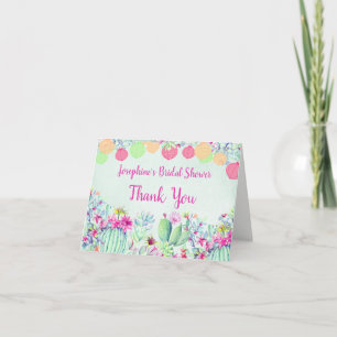 Kaktus-Laternen-Sukkulenten-Brautparty-Dankeschön Dankeskarte