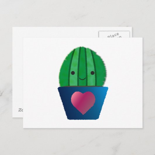Kaktus-Liebe Postkarte (Vorne/Hinten)