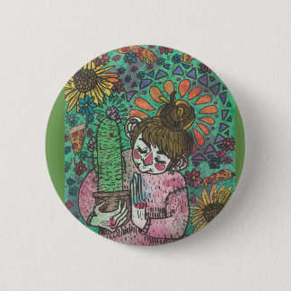 Kaktus-Mädchen-Button Button