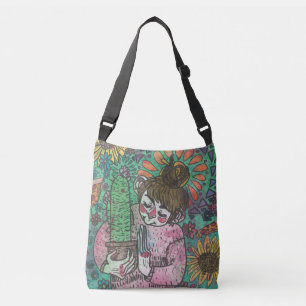 Kaktus-Mädchen-Taschen-Tasche im Grün Tragetaschen Mit Langen Trägern