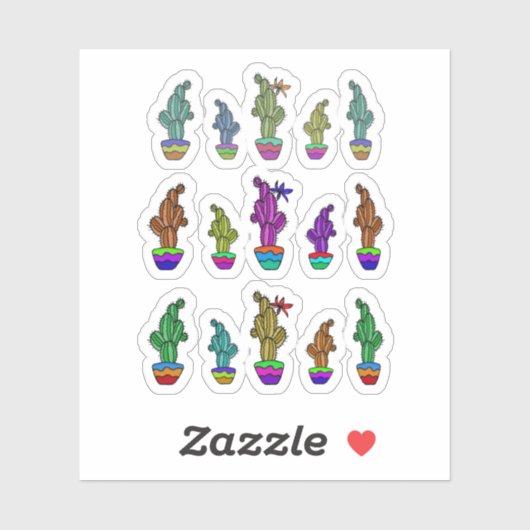 Kaktus Mini-Set, Packung, Bundle Aufkleber (Blatt)