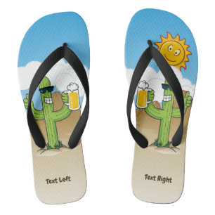 Kaktus mit Bier Badesandalen