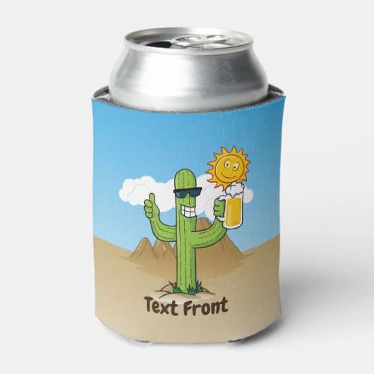 Kaktus mit Bier Dosenkühler (Kanne Vorderseite)