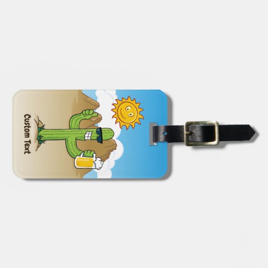 Kaktus mit Bier Gepäckanhänger (Vorderseite horizontal)