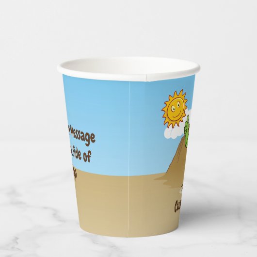 Kaktus mit Bier Pappbecher (Rechts)