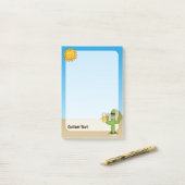 Kaktus mit Bier Post-it Klebezettel (Auf Schreibtisch)