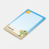 Kaktus mit Bier Post-it Klebezettel (angewinkelt)