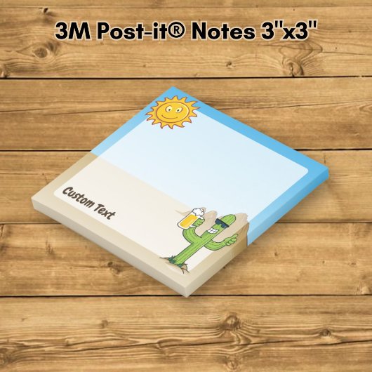 Kaktus mit Bier Post-it Klebezettel