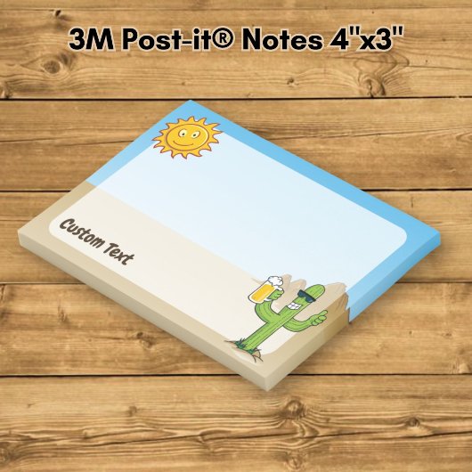 Kaktus mit Bier Post-it Klebezettel