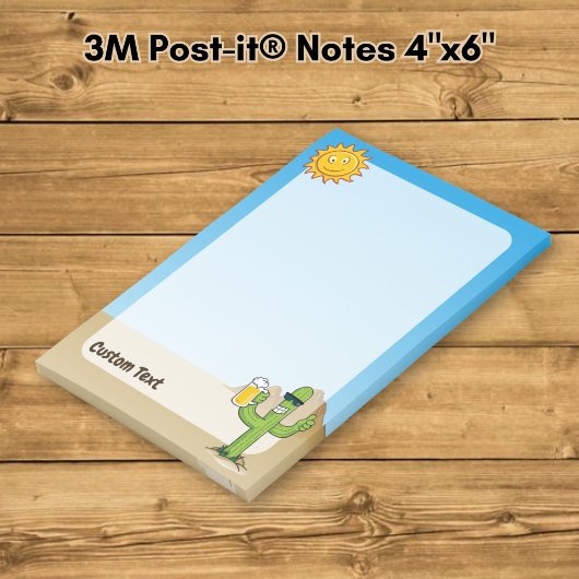 Kaktus mit Bier Post-it Klebezettel