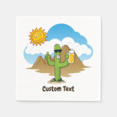 Kaktus mit Bier Serviette (Vorderseite)