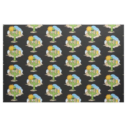 Kaktus mit Bier Stoff (Fat Quarter (45,7 x 55,9 cm))