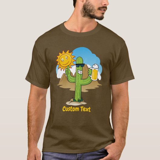 Kaktus mit Bier T-Shirt (Vorderseite)