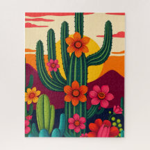 Kaktus mit Blüten am Sonnenuntergang