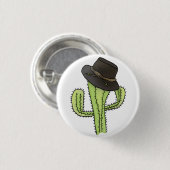 Kaktus mit Hut Button (Vorne & Hinten)