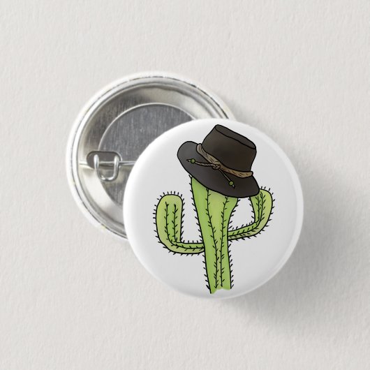 Kaktus mit Hut Button (Vorne & Hinten)
