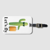 Kaktus mit Koffer Gepäckmarke Gepäckanhänger (Vorderseite (Horizontal))