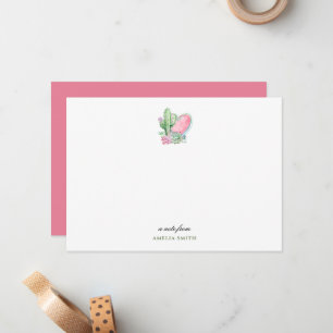 Kaktus mit rosa Herz Mitteilungskarte
