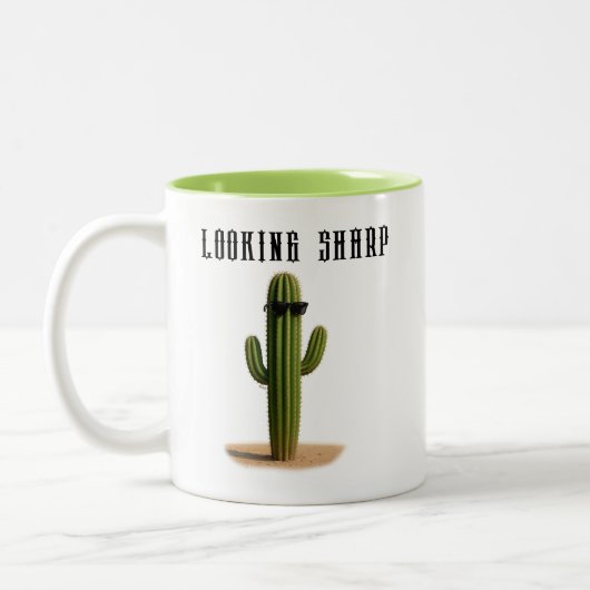 Kaktus mit Sonnenbrille Looking Sharp - ELGIS Zweifarbige Tasse (Links)