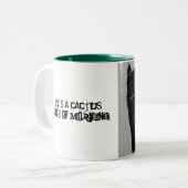 Kaktus Montag Zweifarbige Tasse (Vorderseite Links)