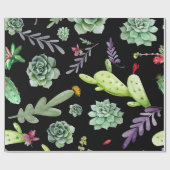 Kaktus-Muster 2 Geschenkpapier (Flach)