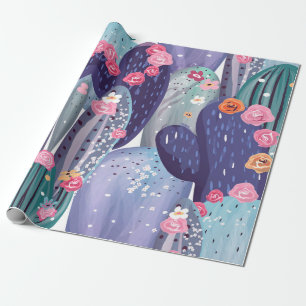 Kaktus-Muster Bunt Wasserfarbe Geschenkpapier