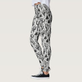Kaktus-Muster - Schwarzweiss Leggings (Links)