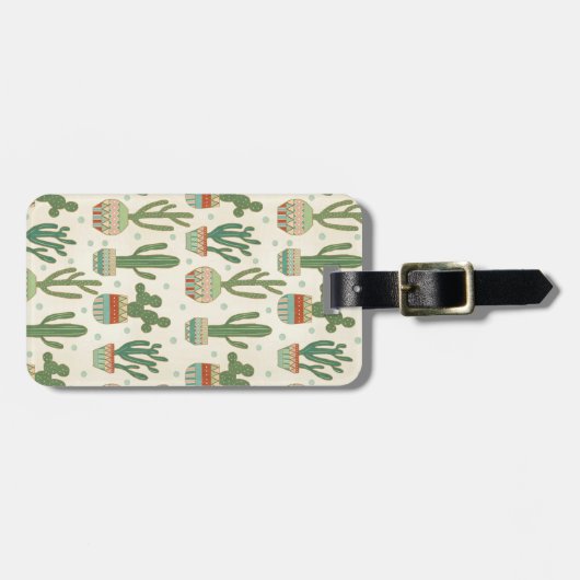Kaktus-Muster SüdwestGeo-Schritt-| Gepäckanhänger (Vorderseite horizontal)