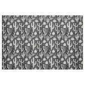 Kaktus-Muster - Weiß auf Schwarzem Stoff (Fat Quarter (45,7 x 55,9 cm))