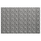 Kaktus-Muster - Weiß auf Schwarzem Stoff (Yard (91,4 cm))